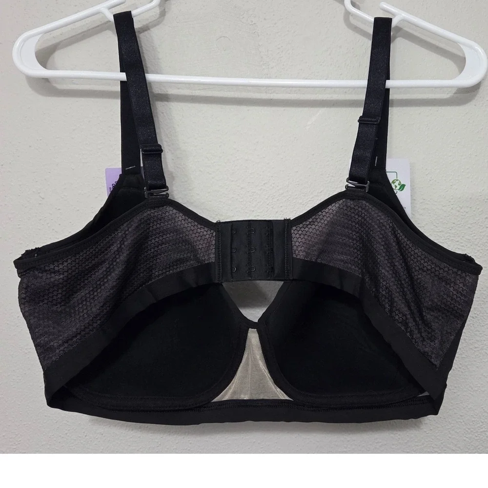 NWT Hanes Oh So Light Comfort Wire-Free Bra Black G521 Convertible‎ Straps XL